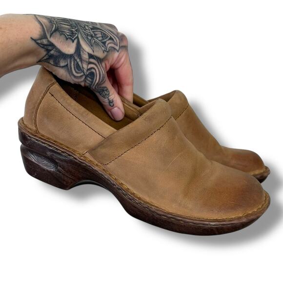 B.O.C BORN Concepts Mocha Peggy Leather Slip-On Comfort Shoe By BORN Clogs 8.5 - Picture 2 of 9
